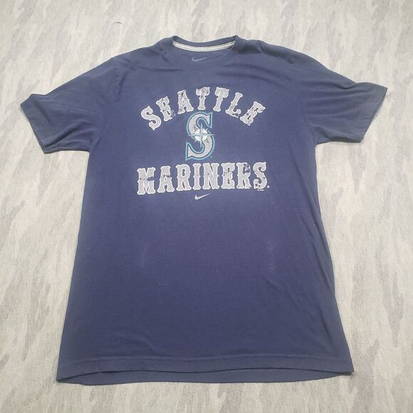 Seattle Mariners‎ Top Womens Large Blue Short Sleeve Nike Standard Fit MLB - Picture 1 of 9